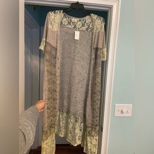 FASHION Apparel Lace Embellished Long Cardigan